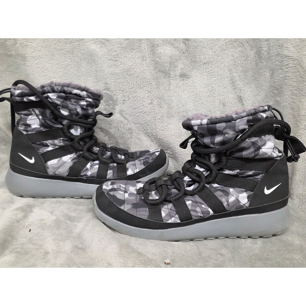Nike Roshe One Hi Flash GS Camo Black Grey Winter Boots 807425-001 Size 6.5Y